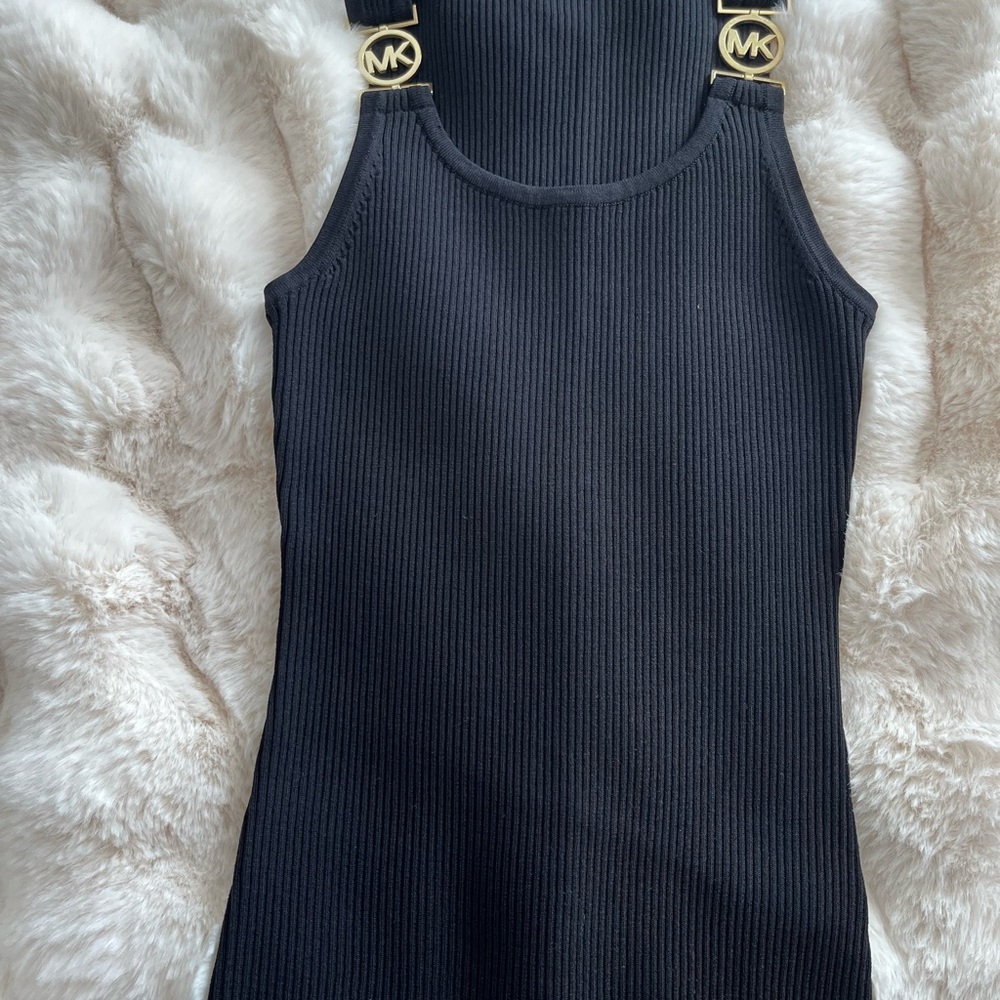 Michael Kors Black Tank Top with Gold Accents